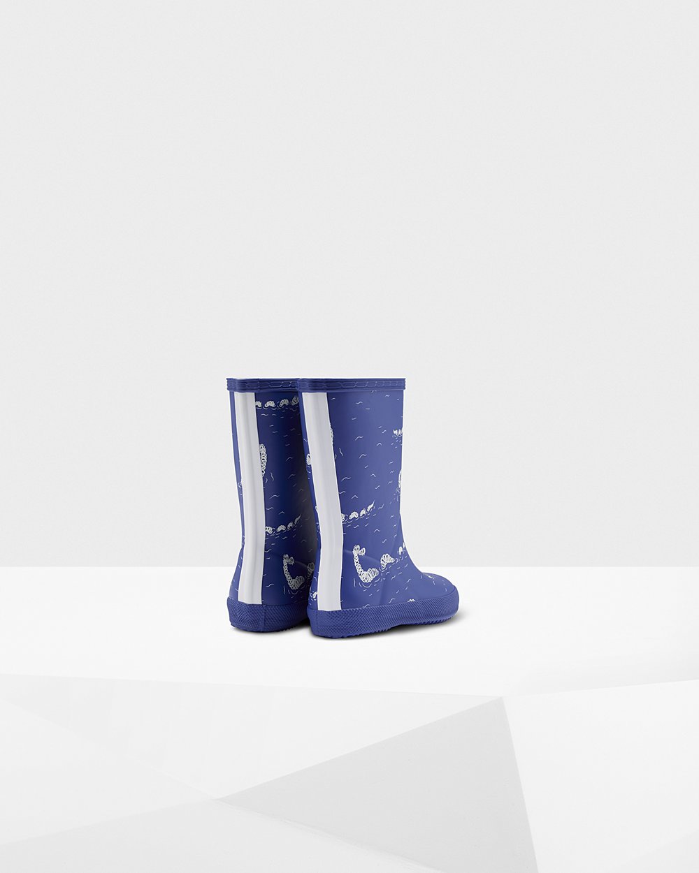 Botas de Lluvia Hunter Niños - Original First Classic Nessie Print - Azules - JKVUCAQ-83